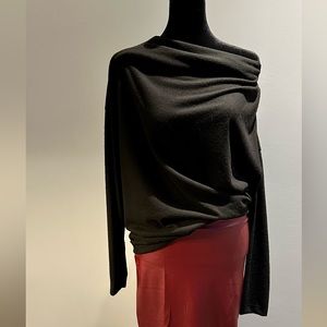 Black oh, so soft off shoulder black top. Made in USA